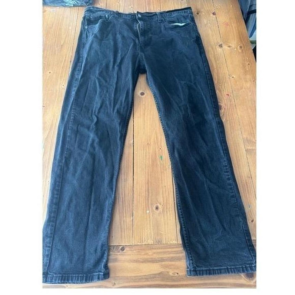 Levi Strauss & Co Mens Black Straight Leg Water Less Denim Jeans 37x29